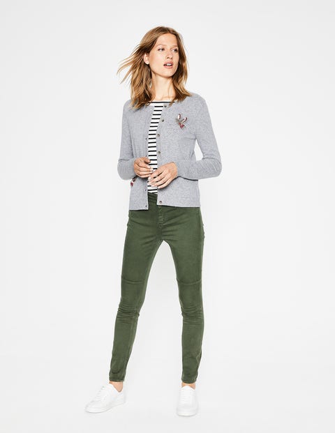 Nell Embellished Cardigan - Grey Melange Nell Embellished Cardigan - Grey Melange