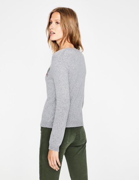 Nell Embellished Cardigan - Grey Melange Nell Embellished Cardigan - Grey Melange