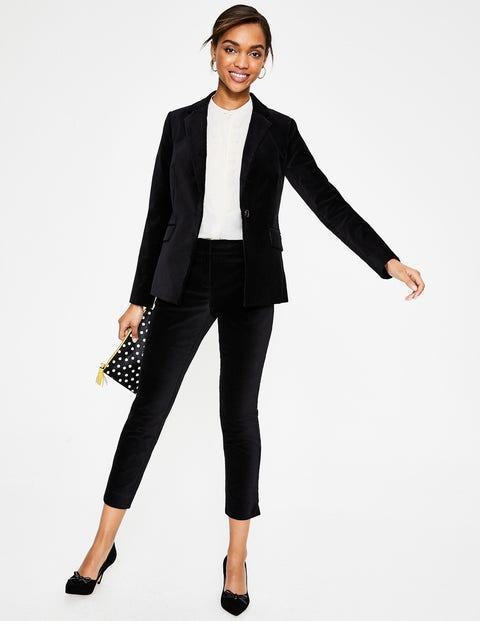Velvet Longline Blazer - Black Velvet Longline Blazer - Black