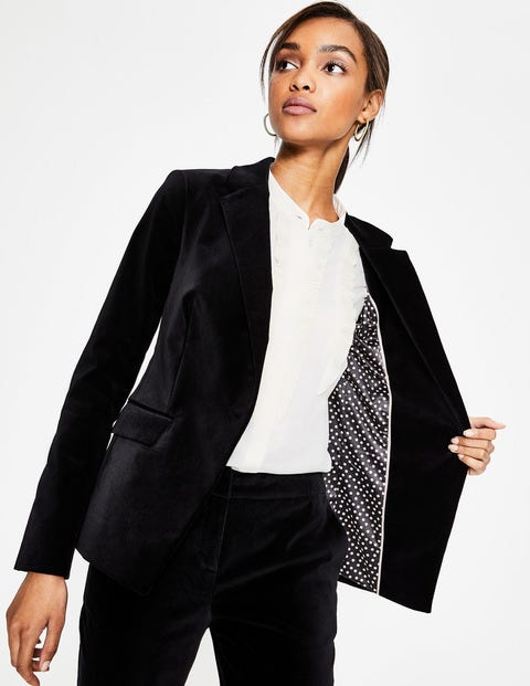 Velvet Longline Blazer - Black Velvet Longline Blazer - Black