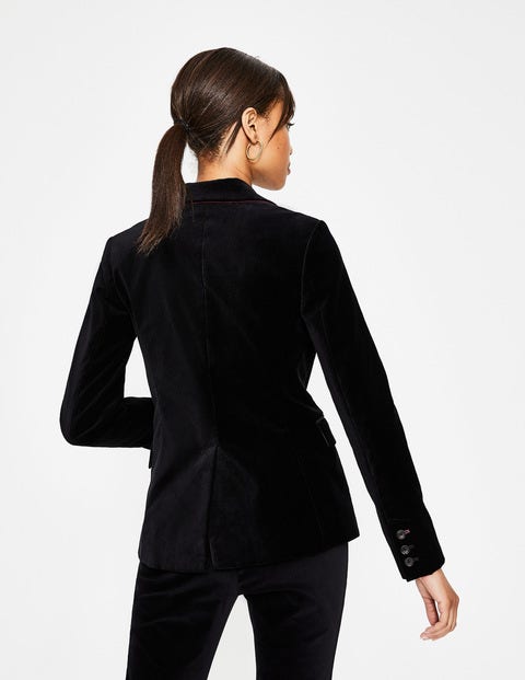 Velvet Longline Blazer - Black Velvet Longline Blazer - Black