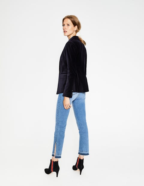Velvet Longline Blazer - Navy Velvet Longline Blazer - Navy