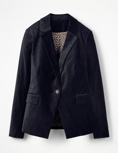 Velvet Longline Blazer - Navy Velvet Longline Blazer - Navy