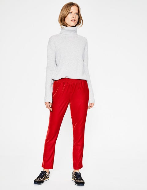 Bethan Velvet Joggers - Poinsettia Bethan Velvet Joggers - Poinsettia