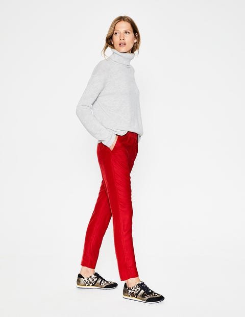 Bethan Velvet Joggers - Poinsettia Bethan Velvet Joggers - Poinsettia