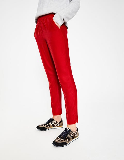 Bethan Velvet Joggers - Poinsettia Bethan Velvet Joggers - Poinsettia