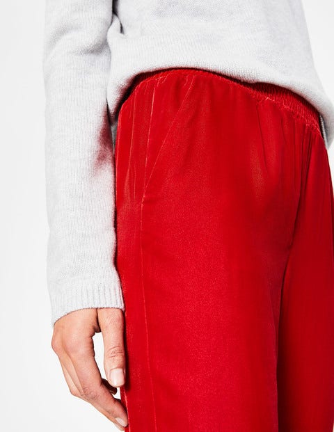 Bethan Velvet Joggers - Poinsettia Bethan Velvet Joggers - Poinsettia