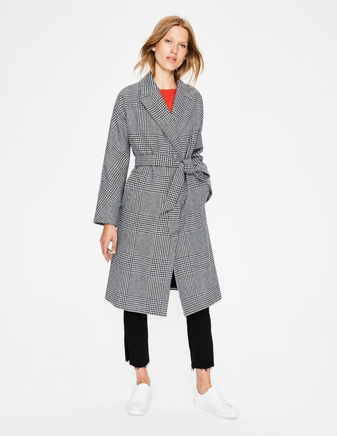 Lindfield Wrap Coat - Navy/Ivory Check Lindfield Wrap Coat - Navy/Ivory Check