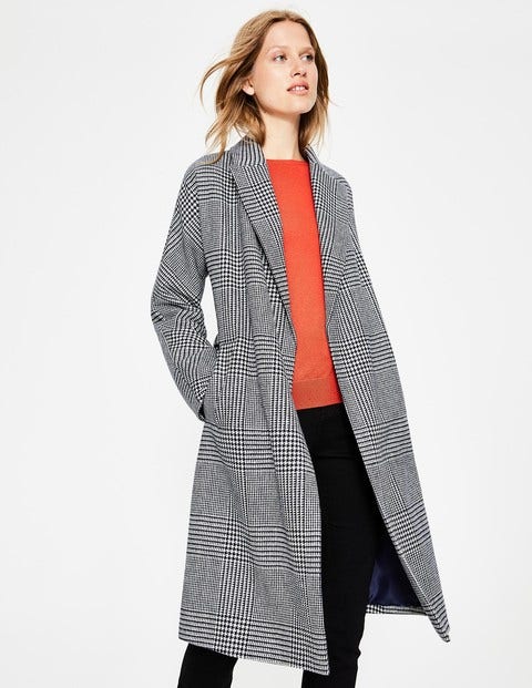 Lindfield Wrap Coat - Navy/Ivory Check Lindfield Wrap Coat - Navy/Ivory Check