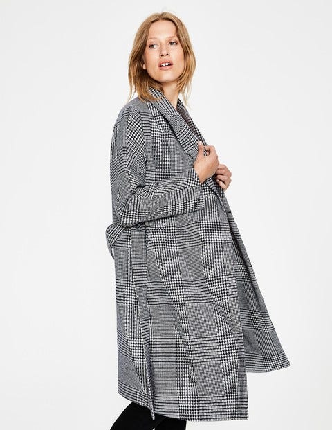 Lindfield Wrap Coat - Navy/Ivory Check Lindfield Wrap Coat - Navy/Ivory Check