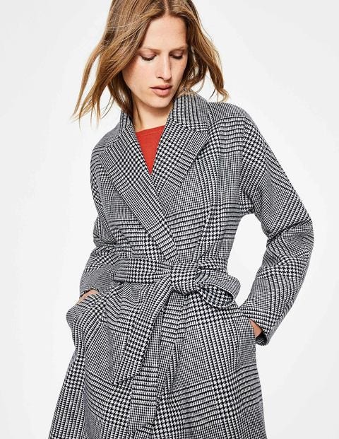 Lindfield Wrap Coat - Navy/Ivory Check Lindfield Wrap Coat - Navy/Ivory Check