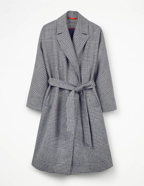 Lindfield Wrap Coat - Navy/Ivory Check Lindfield Wrap Coat - Navy/Ivory Check