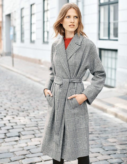 Lindfield Wrap Coat - Navy/Ivory Check Lindfield Wrap Coat - Navy/Ivory Check