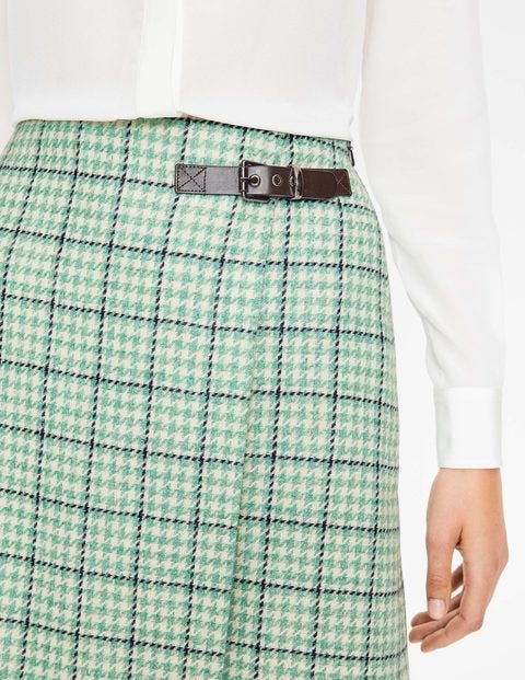 Faye Tweed Kilt - Aquamarine and Navy Windowpane Faye Tweed Kilt - Aquamarine and Navy Windowpane