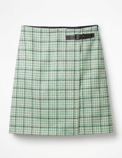 Faye Tweed Kilt - Aquamarine and Navy Windowpane Faye Tweed Kilt - Aquamarine and Navy Windowpane