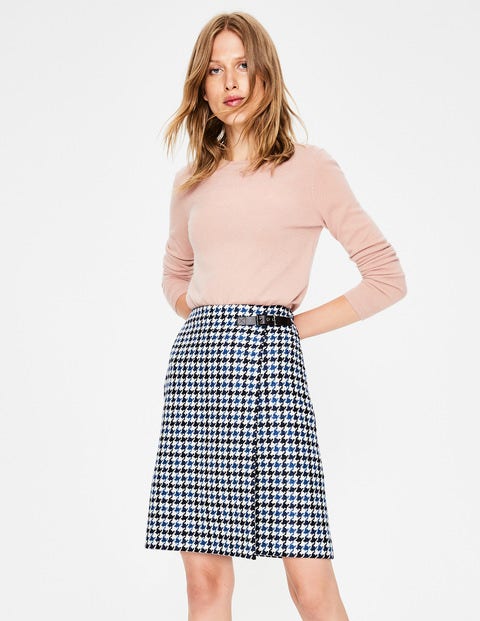 Faye Tweed Kilt - Navy and Cyan Houndstooth Faye Tweed Kilt - Navy and Cyan Houndstooth