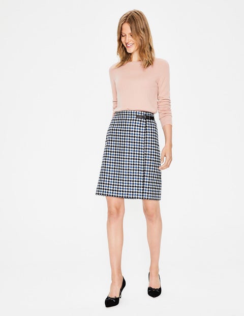 Faye Tweed Kilt - Navy and Cyan Houndstooth Faye Tweed Kilt - Navy and Cyan Houndstooth