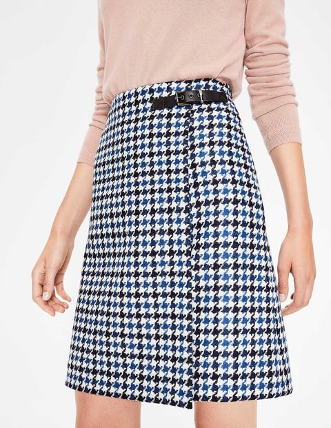 Faye Tweed Kilt - Navy and Cyan Houndstooth Faye Tweed Kilt - Navy and Cyan Houndstooth