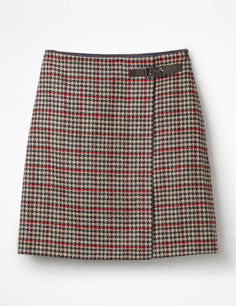 Faye Tweed Kilt - Fawn and Red Windowpane Faye Tweed Kilt - Fawn and Red Windowpane
