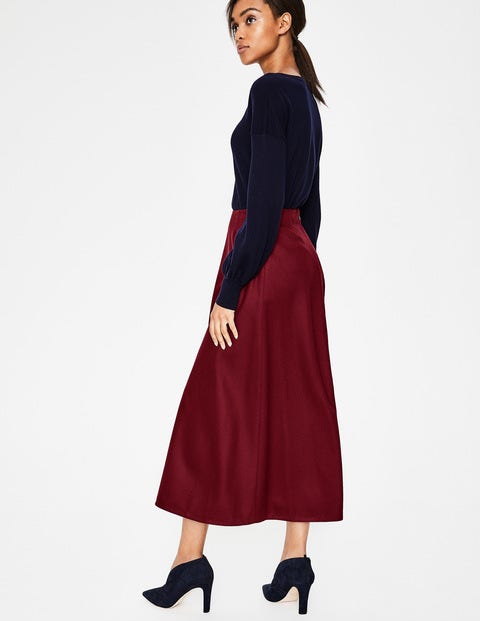 British Tweed Midi Skirt - Mulled Wine British Tweed Midi Skirt - Mulled Wine