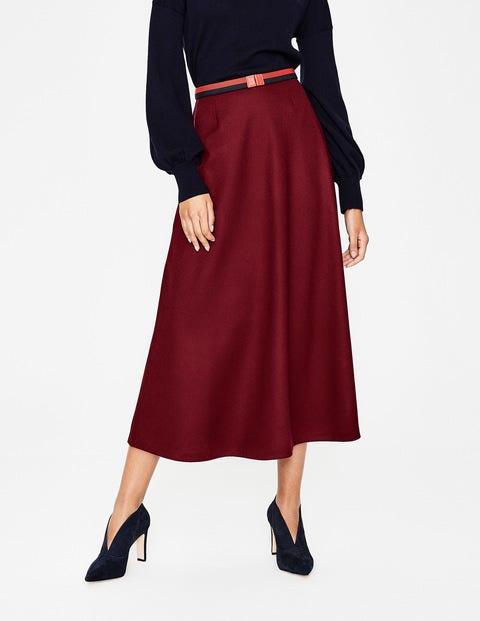 British Tweed Midi Skirt - Mulled Wine British Tweed Midi Skirt - Mulled Wine