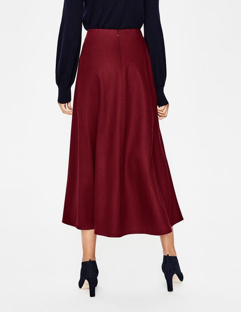 British Tweed Midi Skirt - Mulled Wine British Tweed Midi Skirt - Mulled Wine