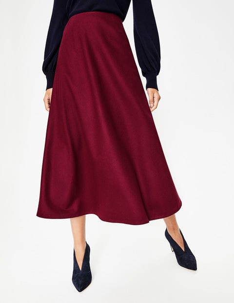 British Tweed Midi Skirt - Mulled Wine British Tweed Midi Skirt - Mulled Wine