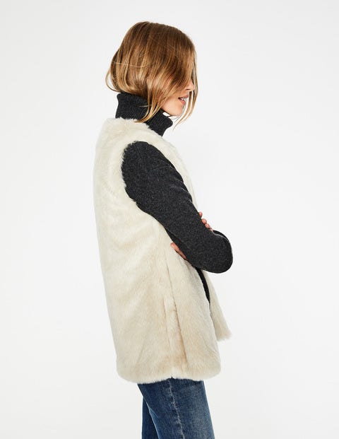 Helston Faux Fur Gilet - Cream Helston Faux Fur Gilet - Cream