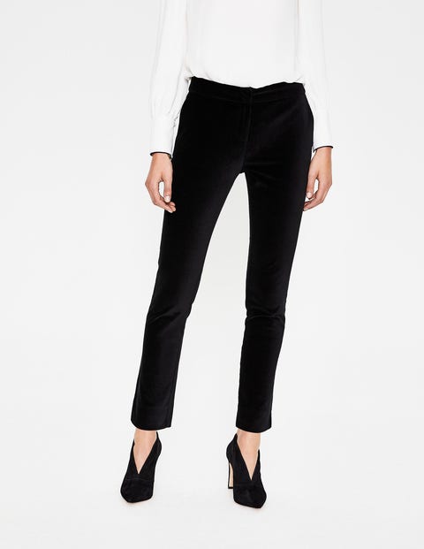 Velvet Straight Leg Trousers - Black Velvet Straight Leg Trousers - Black