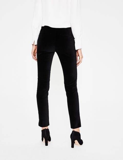 Velvet Straight Leg Trousers - Black Velvet Straight Leg Trousers - Black