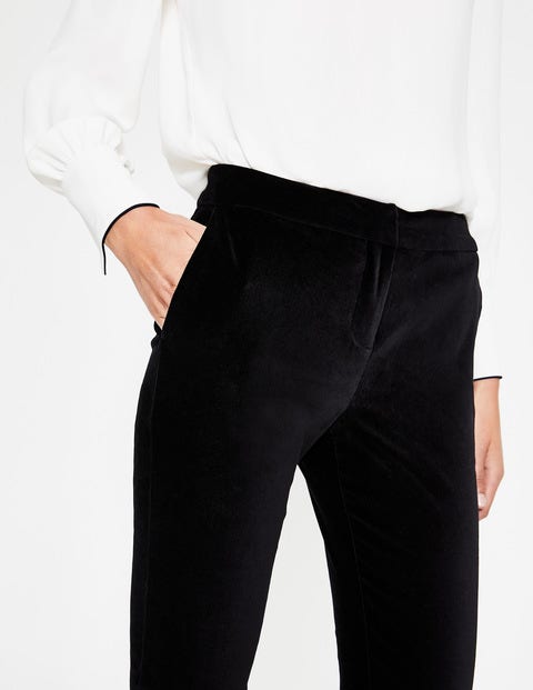 Velvet Straight Leg Trousers - Black Velvet Straight Leg Trousers - Black