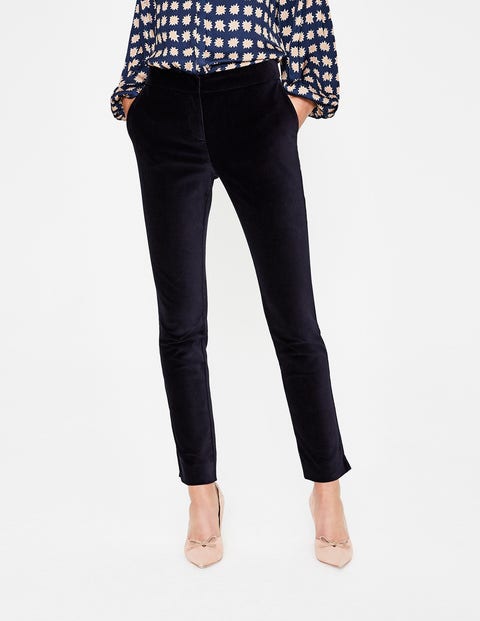Velvet Straight Leg Pants - Navy Velvet Straight Leg Pants - Navy