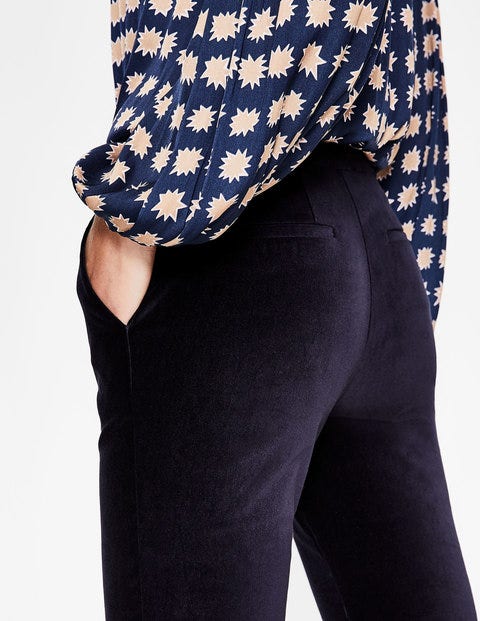 Velvet Straight Leg Pants - Navy Velvet Straight Leg Pants - Navy