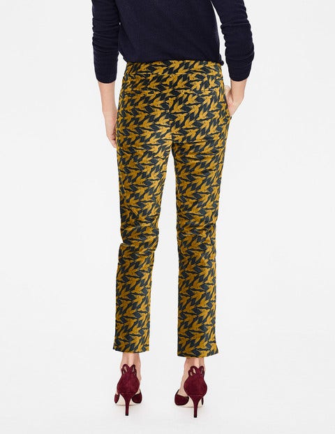 Velvet Straight Leg Trousers - Trumpet Diagonal Birds Velvet Straight Leg Trousers - Trumpet Diagonal Birds