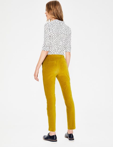 Velvet Straight Leg Trousers - Hot Mustard Velvet Straight Leg Trousers - Hot Mustard