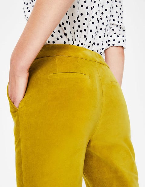 Velvet Straight Leg Trousers - Hot Mustard Velvet Straight Leg Trousers - Hot Mustard