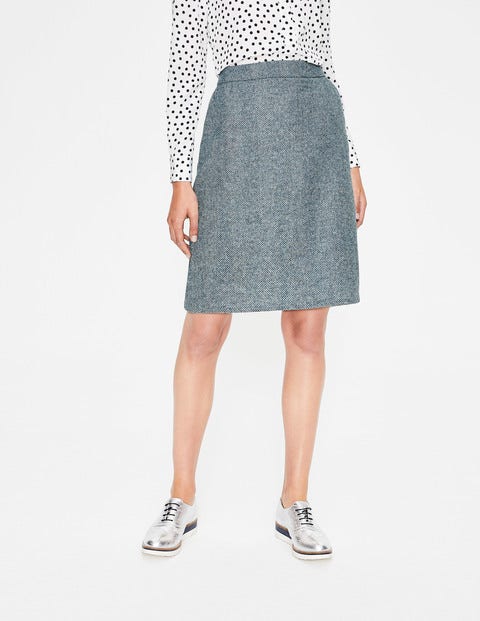 British Tweed Mini Skirt - Blue Ribbon & Ivory H.bone British Tweed Mini Skirt - Blue Ribbon & Ivory H.bone