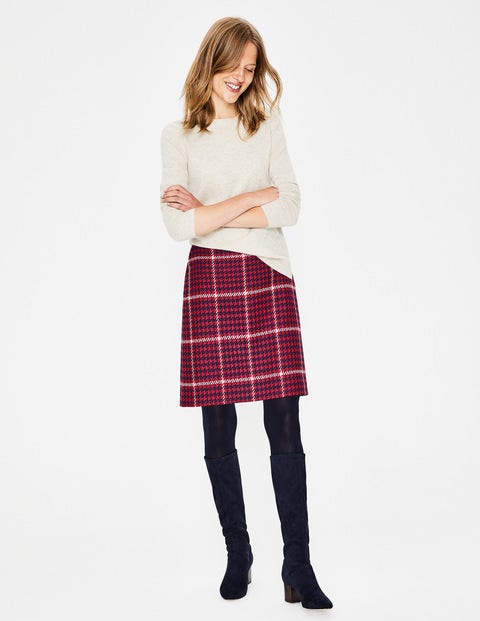 British Tweed Mini Skirt - Post Box Red and Navy Check British Tweed Mini Skirt - Post Box Red and Navy Check
