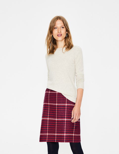 British Tweed Mini Skirt - Post Box Red and Navy Check British Tweed Mini Skirt - Post Box Red and Navy Check