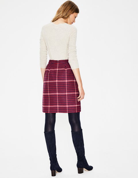 British Tweed Mini Skirt - Post Box Red and Navy Check British Tweed Mini Skirt - Post Box Red and Navy Check