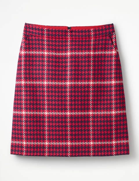 British Tweed Mini Skirt - Post Box Red and Navy Check British Tweed Mini Skirt - Post Box Red and Navy Check