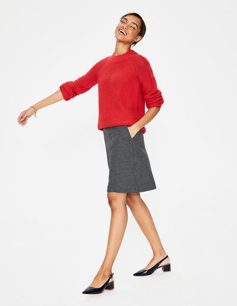 British Tweed Mini Skirt - Navy & Grey Marl Puppytooth British Tweed Mini Skirt - Navy & Grey Marl Puppytooth