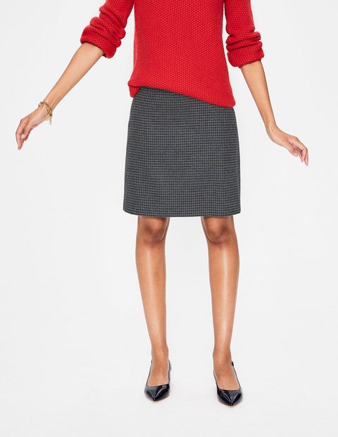 British Tweed Mini Skirt - Navy & Grey Marl Puppytooth British Tweed Mini Skirt - Navy & Grey Marl Puppytooth