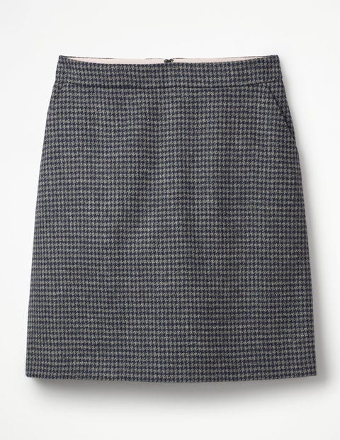 British Tweed Mini Skirt - Navy & Grey Marl Puppytooth British Tweed Mini Skirt - Navy & Grey Marl Puppytooth