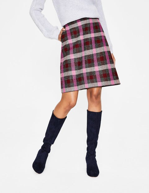 British Tweed Mini Skirt - Mulled Wine and Pop Pansy British Tweed Mini Skirt - Mulled Wine and Pop Pansy