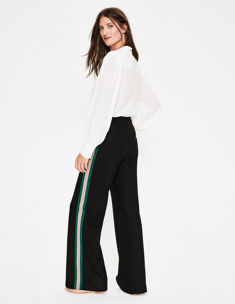 black trousers side stripe