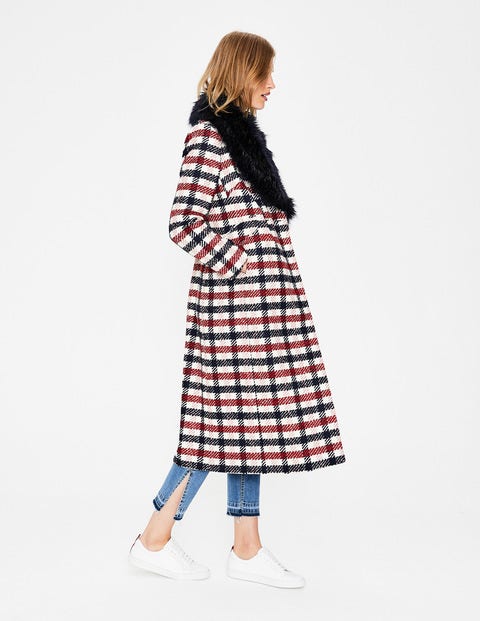 Burley Coat - Navy and Wine Check Burley Coat - Navy and Wine Check
