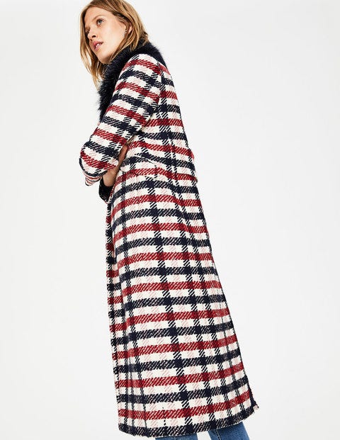 Burley Coat - Navy and Wine Check Burley Coat - Navy and Wine Check