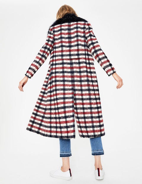 Burley Coat - Navy and Wine Check Burley Coat - Navy and Wine Check