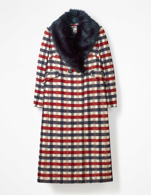 Burley Coat - Navy and Wine Check Burley Coat - Navy and Wine Check